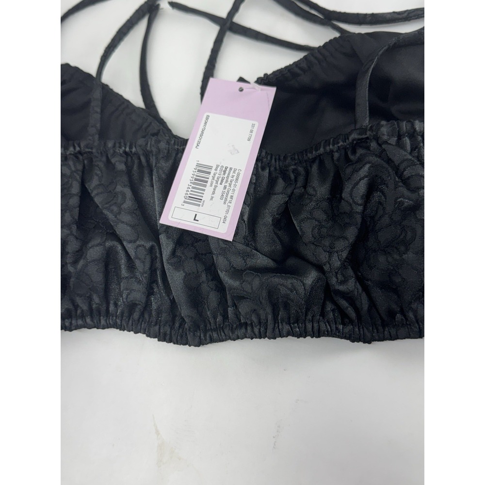 WILD FABLE Top Puffed Sleeve Cropped *NWT* Large Black New Fairy Boho - Picture 4 of 4